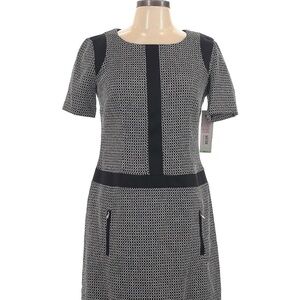 Elegant Black and White Women's Work Dress